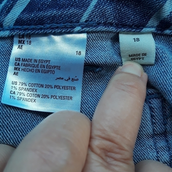 High Rise Striped Denim Short Size 18 - Picture 5 of 6